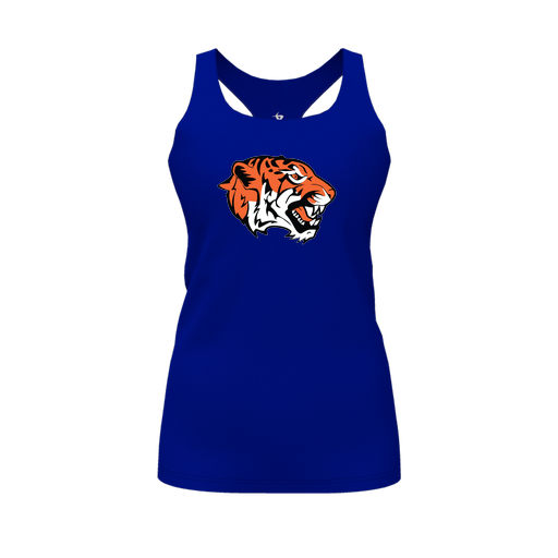 [CUS-DFW-RCBK-PER-RYL-FYS-LOGO1] Racerback Tank Top (Female Youth S, Royal, Logo 1)