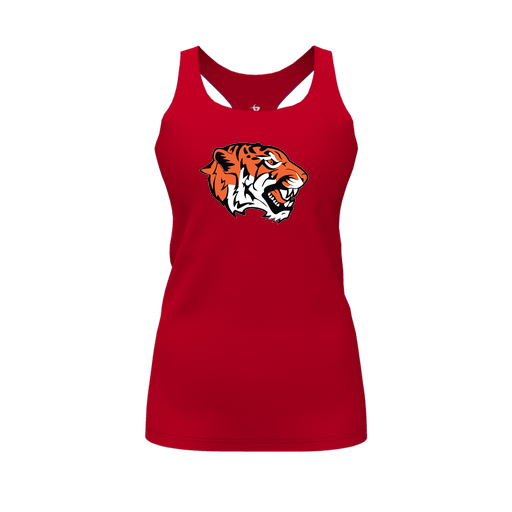 [CUS-DFW-RCBK-PER-RED-FYS-LOGO1] Racerback Tank Top (Female Youth S, Red, Logo 1)