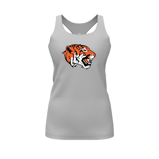 [CUS-DFW-RCBK-PER-GRY-FYS-LOGO1] Racerback Tank Top (Female Youth S, Gray, Logo 1)