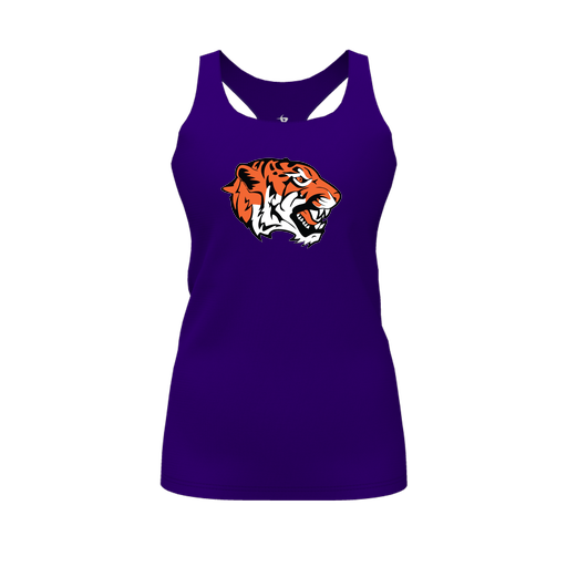 [FT0TRBPP-FYS-LOGO1] Decker Racerback Tank Top (Female Youth S, Purple, Logo 1)