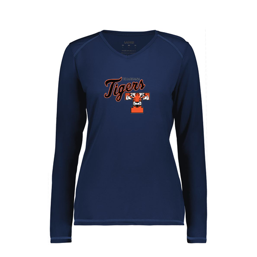 [6847.065.XS-LOGO2] Women's SoftTouch Long Sleeve (Female Adult XS, Navy, Logo 2)