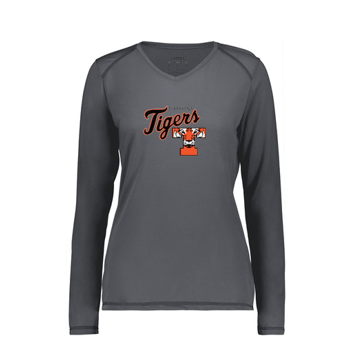 [6847.98D.XS-LOGO2] Women's SoftTouch Long Sleeve (Female Adult XS, Gray, Logo 2)