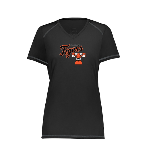 [6844.080.XS-LOGO2] Women's SoftTouch Short Sleeve (Female Adult XS, Black, Logo 2)