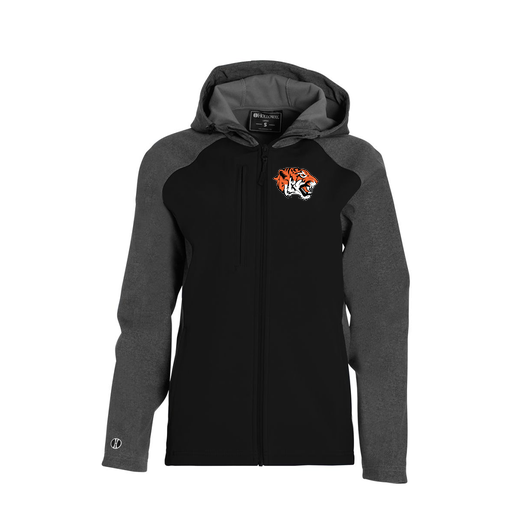 [229357.H05.XS-LOGO1] Soft Shell Full Zip Jacket - Womens (Female Adult XS, Black, Logo 1)