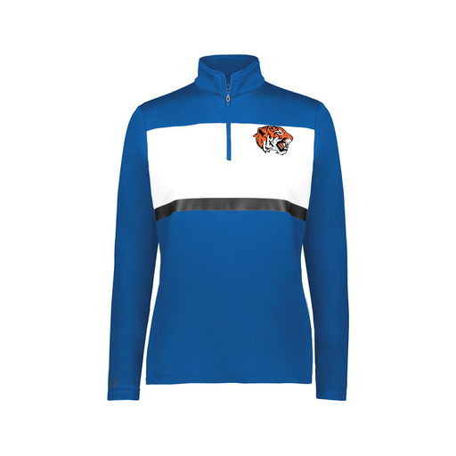 [222791.280.XS-LOGO1] Ladies Bold 1/4 Zip Pullover (Female Adult XS, Royal, Logo 1)