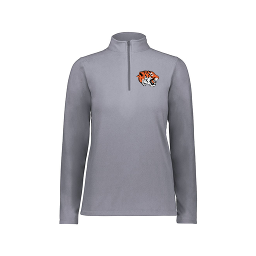 [6864.059.XS-LOGO1] Ladies MicroFleece 1/4 Zip Pullover (Female Adult XS, Gray, Logo 1)