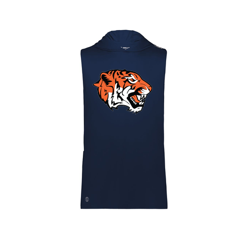 [222590.065.XS-LOGO1] Men's CoolDry Sleeveless Hoodie (Adult XS, Navy, Logo 1)