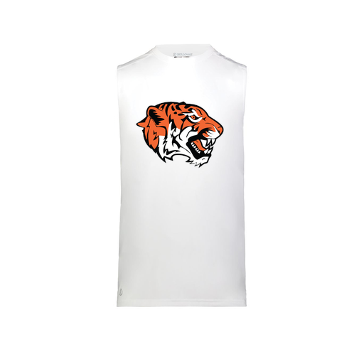 [222593.005.S-LOGO1] Men's CoolDry TankTop (Adult S, White, Logo 1)