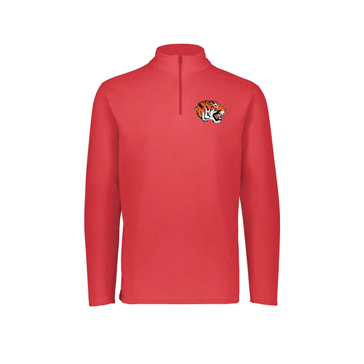 [6863.083.XS-LOGO1] Men's MicroFleece 1/4 Zip Pullover (Adult XS, Red, Logo 1)