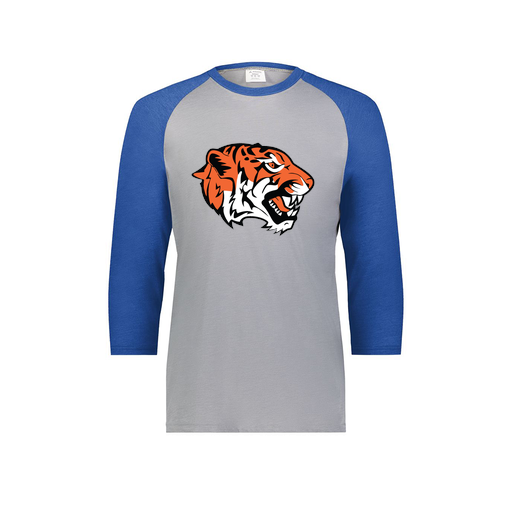 [6880.28V.S-LOGO1] Youth Vintage 3/4 T-Shirt (Youth S, Royal, Logo 1)