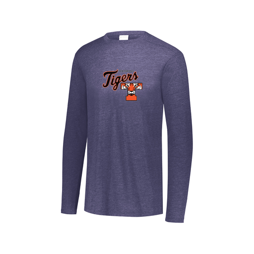 [FTLCUBNV-AXS-LOGO2] Decker Men's Tri-Blend T-Shirt - Long Sleeve (Adult XS, Navy, Logo 2)