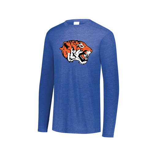 [3075.U55.XS-LOGO1] Decker Men's Tri-Blend T-Shirt - Long Sleeve (Adult XS, Royal, Logo 1)