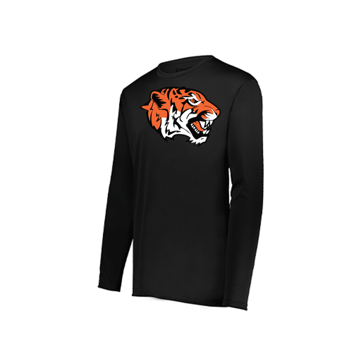 [222823.080.S-LOGO1] Youth LS Smooth Sport Shirt (Youth S, Black, Logo 1)
