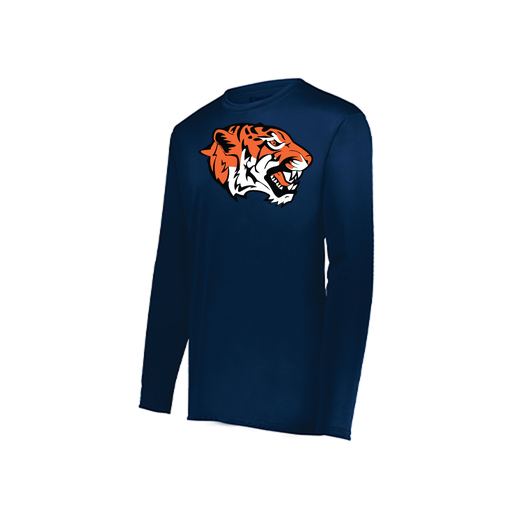 [222823.065.S-LOGO1] Youth LS Smooth Sport Shirt (Youth S, Navy, Logo 1)