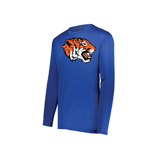 [222823.060.S-LOGO1] Youth LS Smooth Sport Shirt (Youth S, Royal, Logo 1)