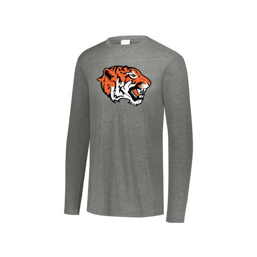 [FTLCUBGY-YS-LOGO1] Decker Youth Tri-Blend T-Shirt - Long Sleeve (Youth S, Gray, Logo 1)