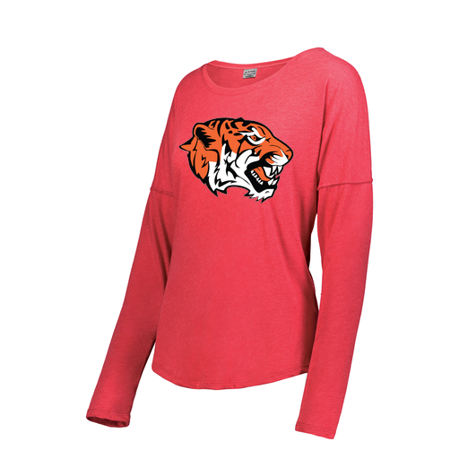 [3077.V96.S-LOGO1] Ladies LS Ultra-blend T-Shirt (Female Adult S, Red, Logo 1)