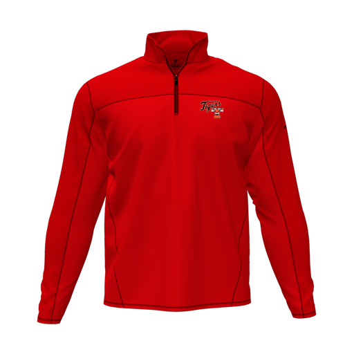 [CUS-DFW-QTRZ-PER-LSL-RED-AS-LOGO2] Quarter Zip Pullover (Adult S, Red, Logo 2)