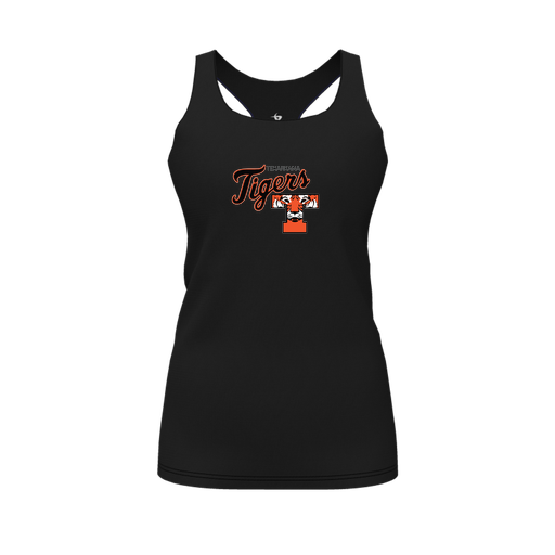 [CUS-DFW-RCBK-PER-BLK-FYS-LOGO2] Racerback Tank Top (Female Youth S, Black, Logo 2)