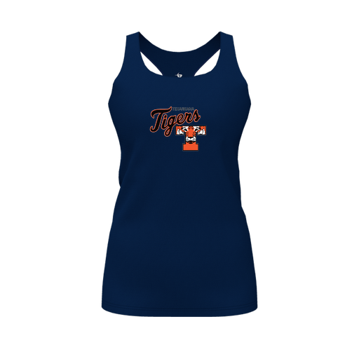 [CUS-DFW-RCBK-PER-NVY-FYS-LOGO2] Racerback Tank Top (Female Youth S, Navy, Logo 2)