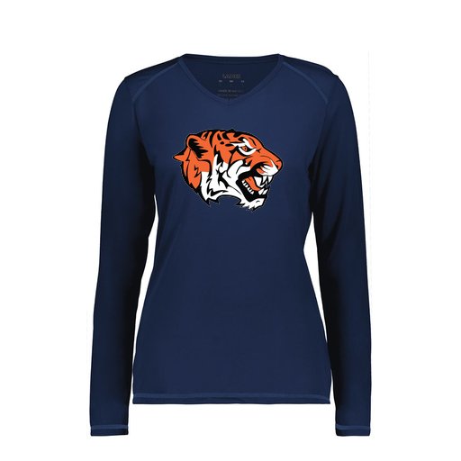 [6847.065.XS-LOGO1] Women's SoftTouch Long Sleeve (Female Adult XS, Navy, Logo 1)