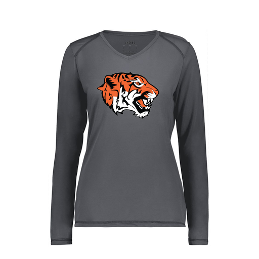 [6847.98D.XS-LOGO1] Women's SoftTouch Long Sleeve (Female Adult XS, Gray, Logo 1)