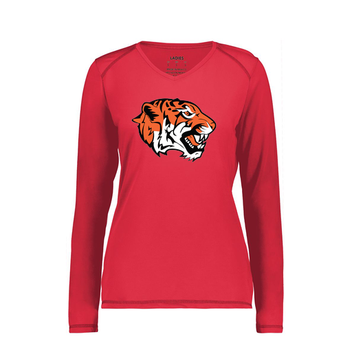 [6847.083.XS-LOGO1] Women's SoftTouch Long Sleeve (Female Adult XS, Red, Logo 1)