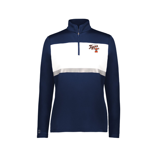 [222791.301.XS-LOGO2] Ladies Bold 1/4 Zip Pullover (Female Adult XS, Navy, Logo 2)