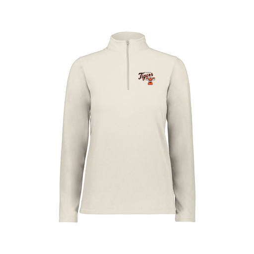 [6864.53T.XS-LOGO2] Ladies MicroFleece 1/4 Zip Pullover (Female Adult XS, White, Logo 2)