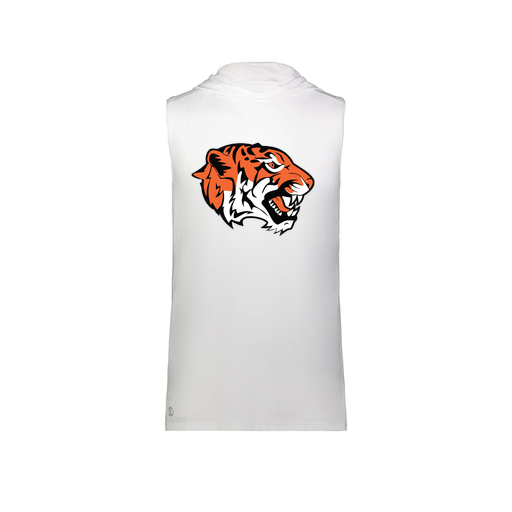 [222590.005.XS-LOGO1] Men's CoolDry Sleeveless Hoodie (Adult XS, White, Logo 1)