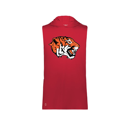 [222590.083.XS-LOGO1] Men's CoolDry Sleeveless Hoodie (Adult XS, Red, Logo 1)