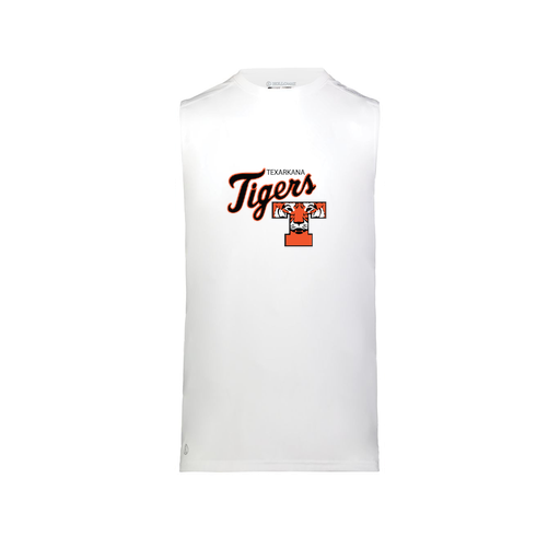 [222593.005.S-LOGO2] Men's CoolDry TankTop (Adult S, White, Logo 2)