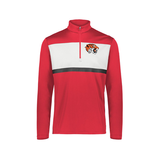 [222691.T20.S-LOGO1] Youth Bold 1/4 Zip Pullover (Youth S, Red, Logo 1)