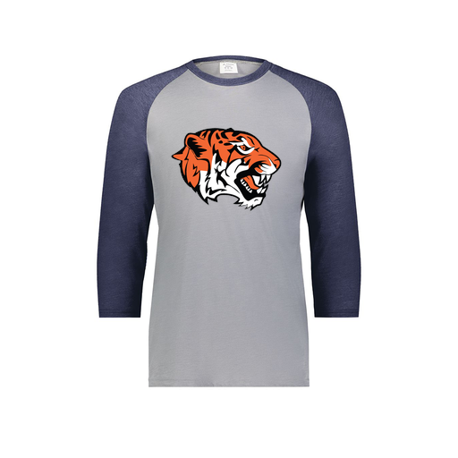 [6880.29V.S-LOGO1] Youth Vintage 3/4 T-Shirt (Youth S, Navy, Logo 1)