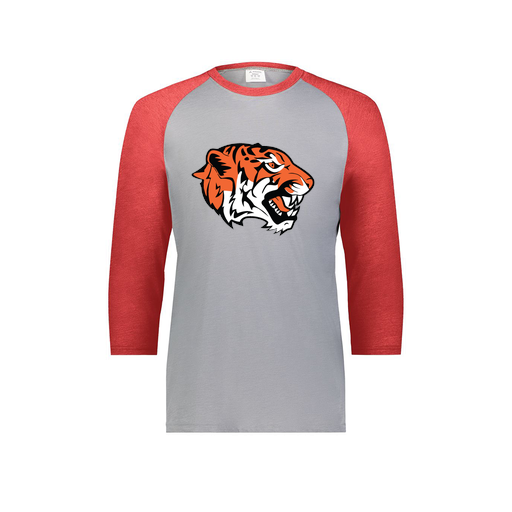 [6880.27V.S-LOGO1] Youth Vintage 3/4 T-Shirt (Youth S, Red, Logo 1)