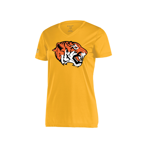 [222820.023.S-LOGO1] Ladies Movement Dri Fit Shirt (Female Adult S, Athletic Gold, Logo 1)