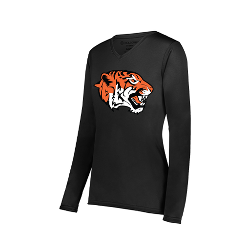 [222824.080.S-LOGO1] Ladies LS Smooth Sport Shirt (Female Adult S, Black, Logo 1)