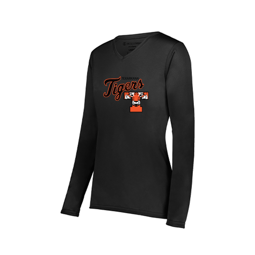 [222824.080.S-LOGO2] Ladies LS Smooth Sport Shirt (Female Adult S, Black, Logo 2)