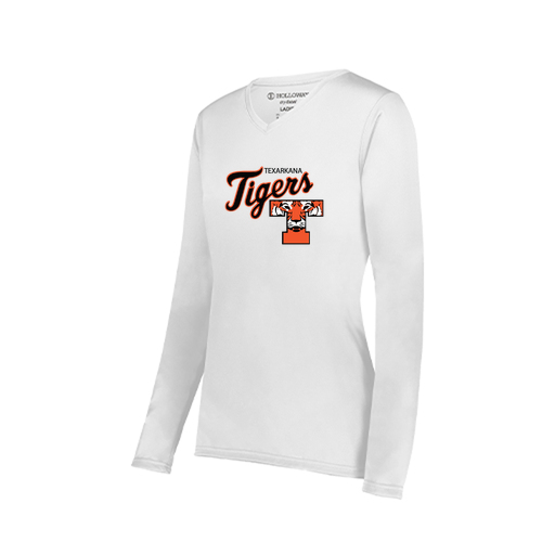 [222824.005.S-LOGO2] Ladies LS Smooth Sport Shirt (Female Adult S, White, Logo 2)