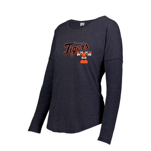 [FTLCUBNV-FAXS-LOGO2] Decker Women's Tri-Blend T-Shirt - Long Sleeve (Female Adult XS, Navy, Logo 2)