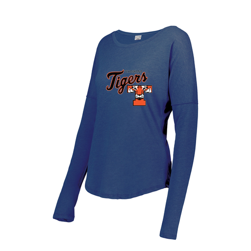 [FTLCUBRY-FAXS-LOGO2] Decker Women's Tri-Blend T-Shirt - Long Sleeve (Female Adult XS, Royal, Logo 2)